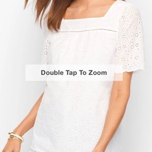 Esprit Women’s White Eyelet Blouse, Size 6